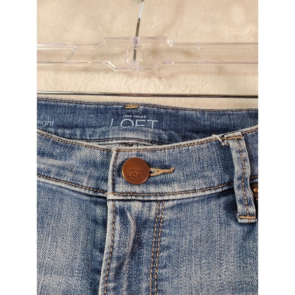 LOFT Jeans Womens Size 32 Blue Denim Cotton Pockets Flat Front Straight Leg - Picture 7 of 10